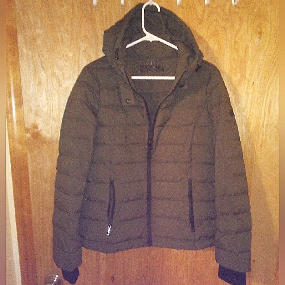 Michael Kors Ultra Light Premium Down Packable Jacket Womens Sz M Olive Green